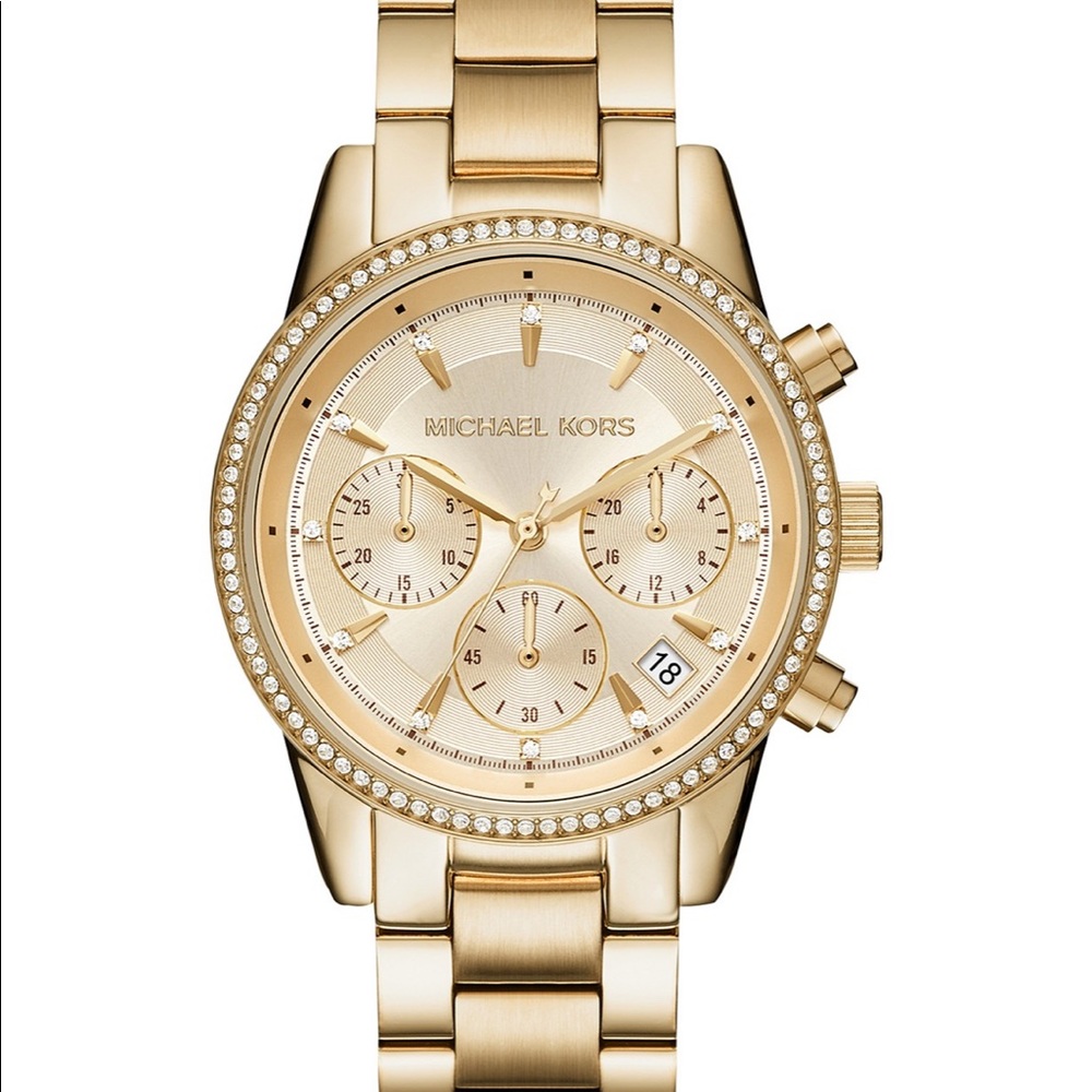 Michael Kors Women's Chronograph Parker Gold Stainless Steel BraceletWatchMK5874